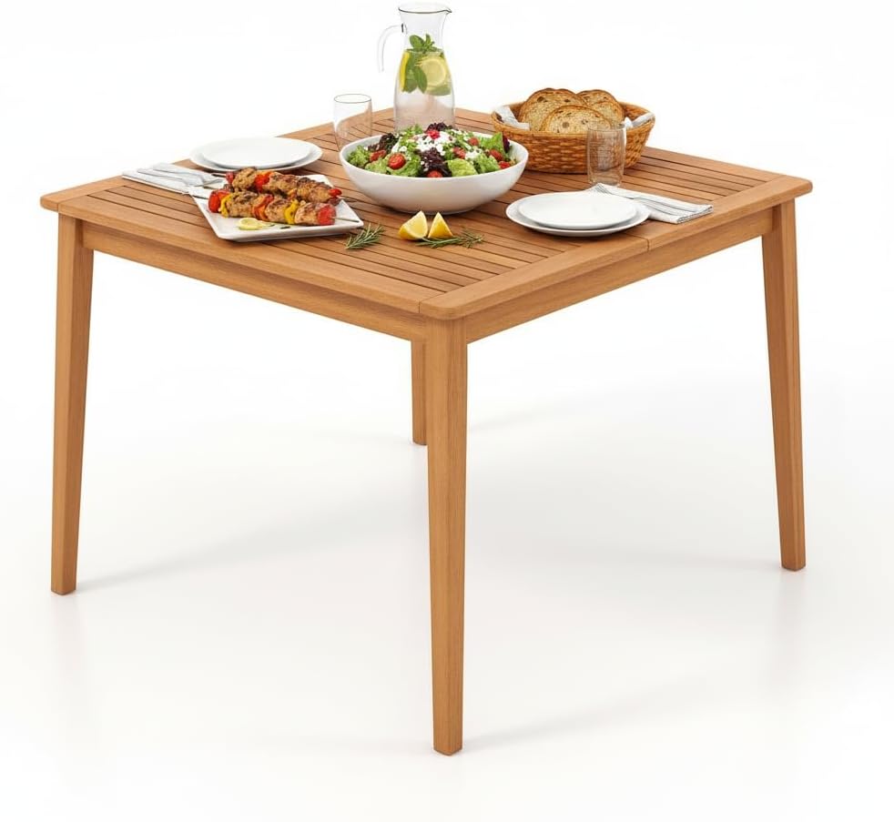 Natural Acacia Patio Square Dining Table