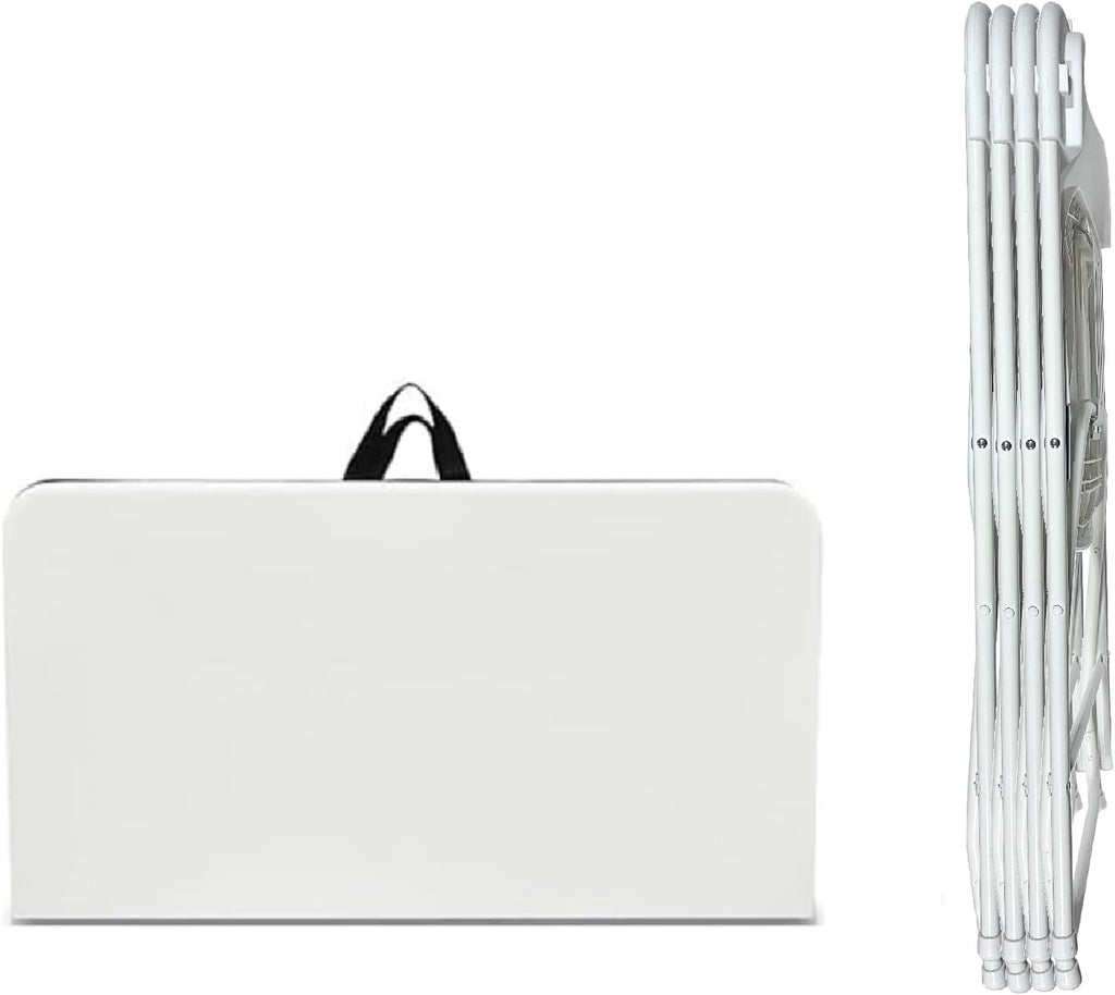 White Plastic 5pc Folding Card Table Set