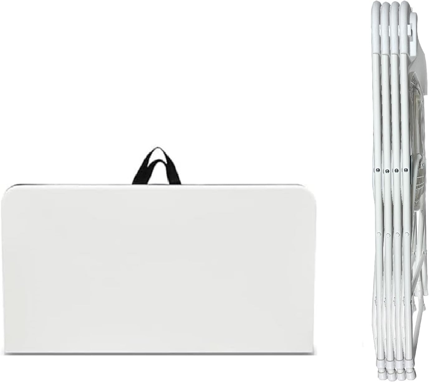 White Plastic 5pc Folding Card Table Set