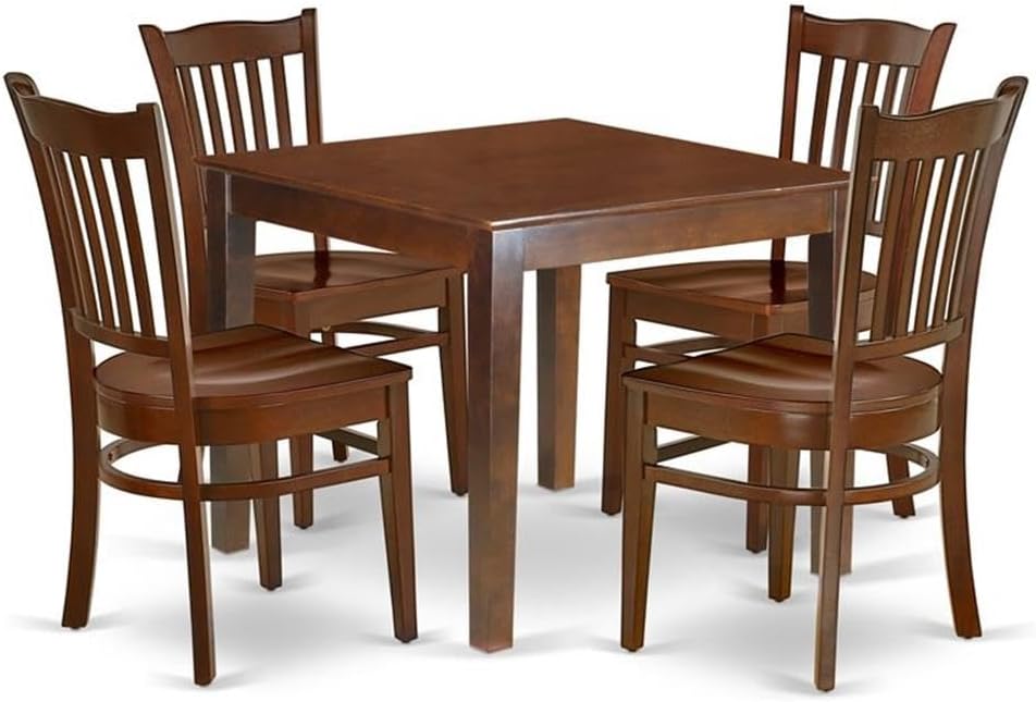 Mahogany 5-Piece Solid Wood Dining Set