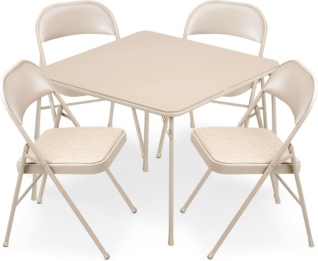 Tan 5pc Folding Dining Table Set