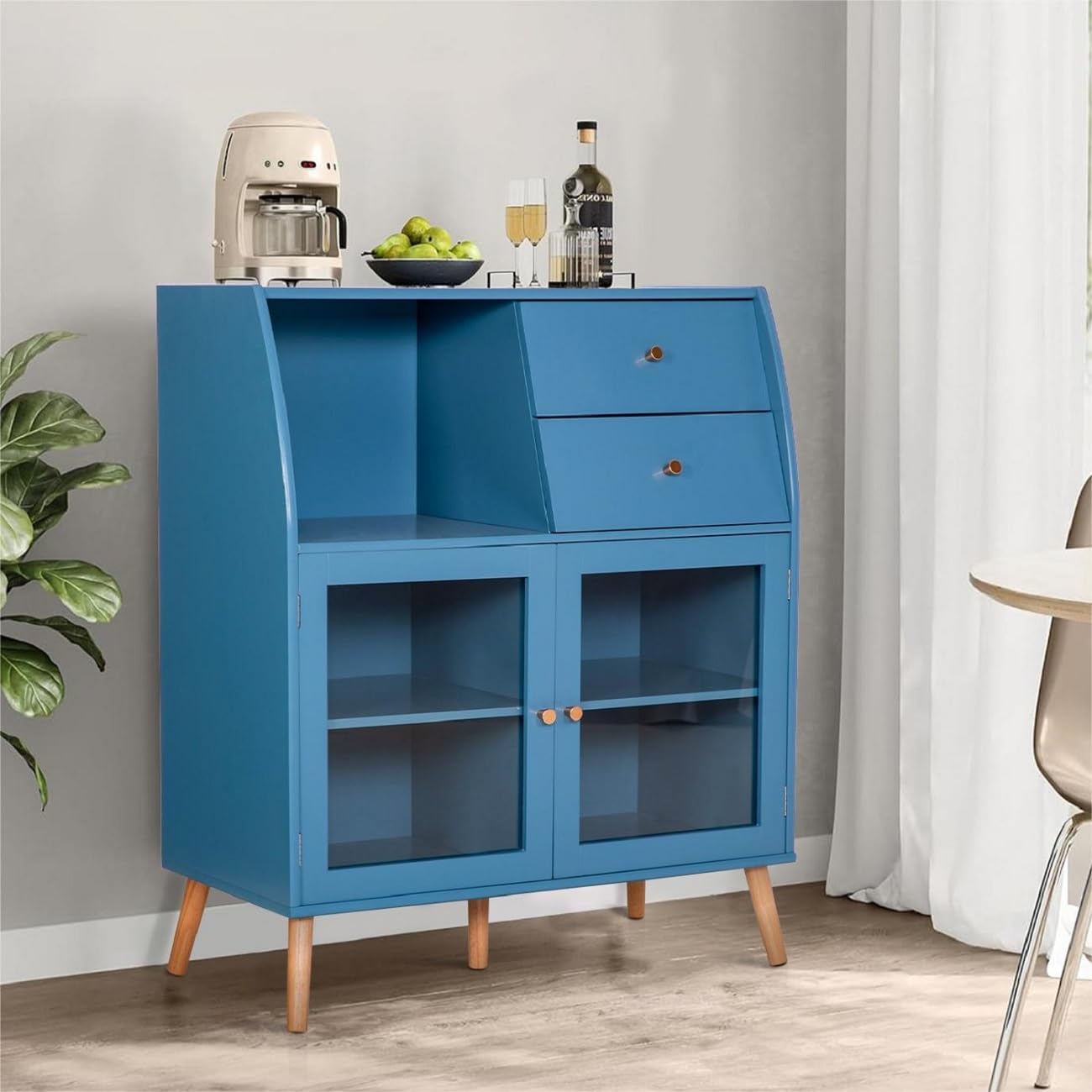 Navy Blue Accent Storage Cabinet