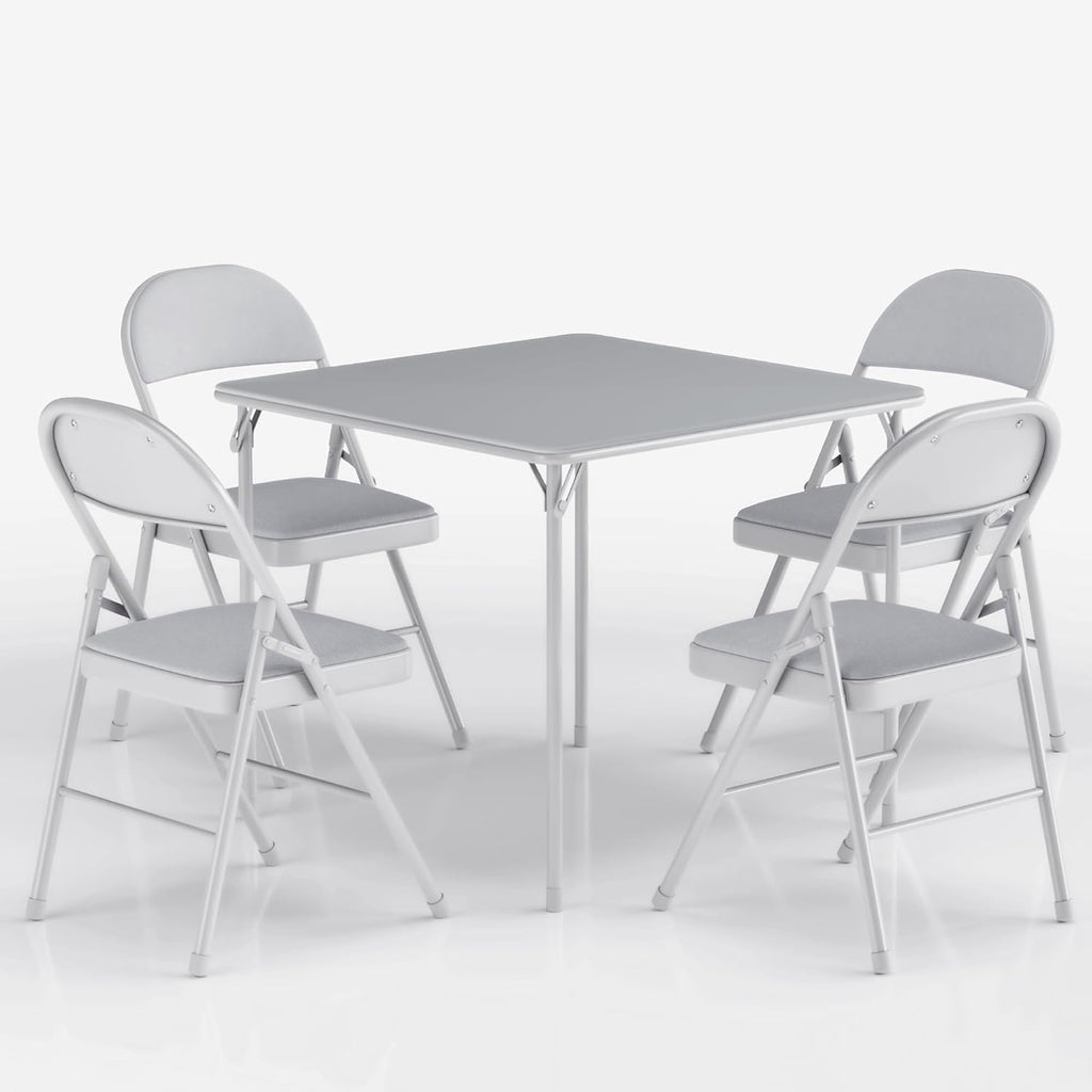 Grey 5pc Folding Table Chair Set