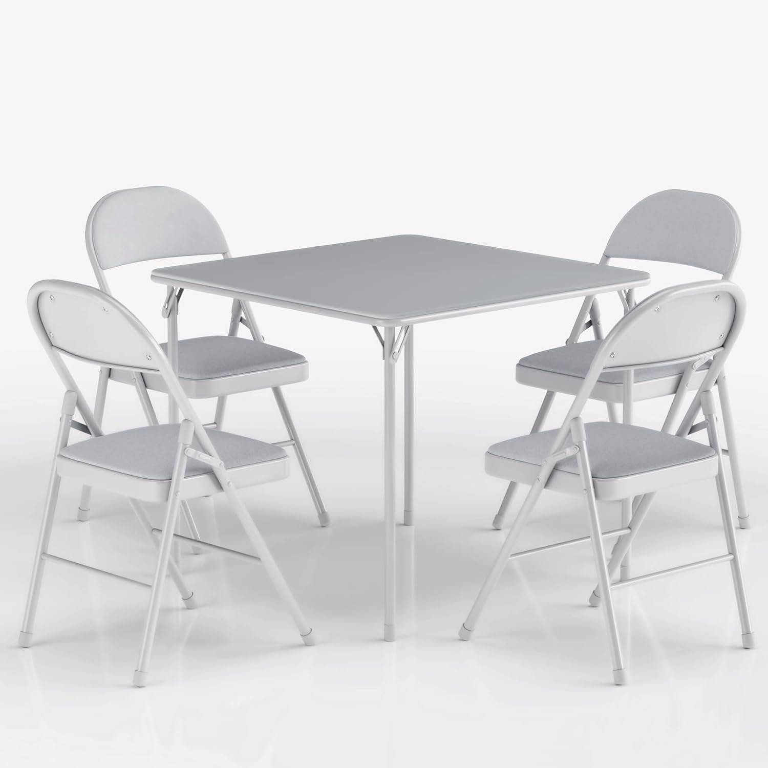 Grey 5pc Folding Table Chair Set