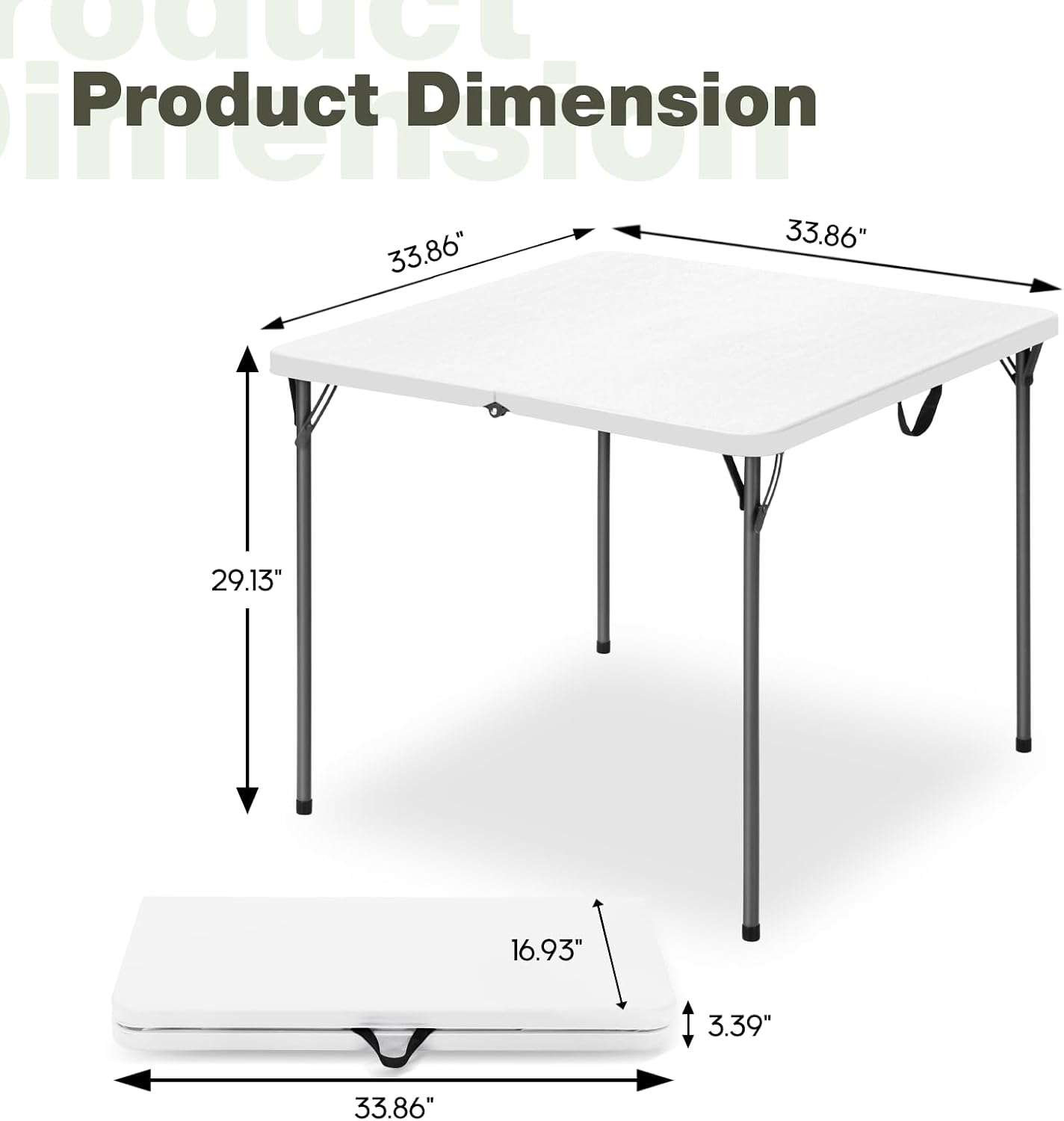 White Foldable Square Picnic Table