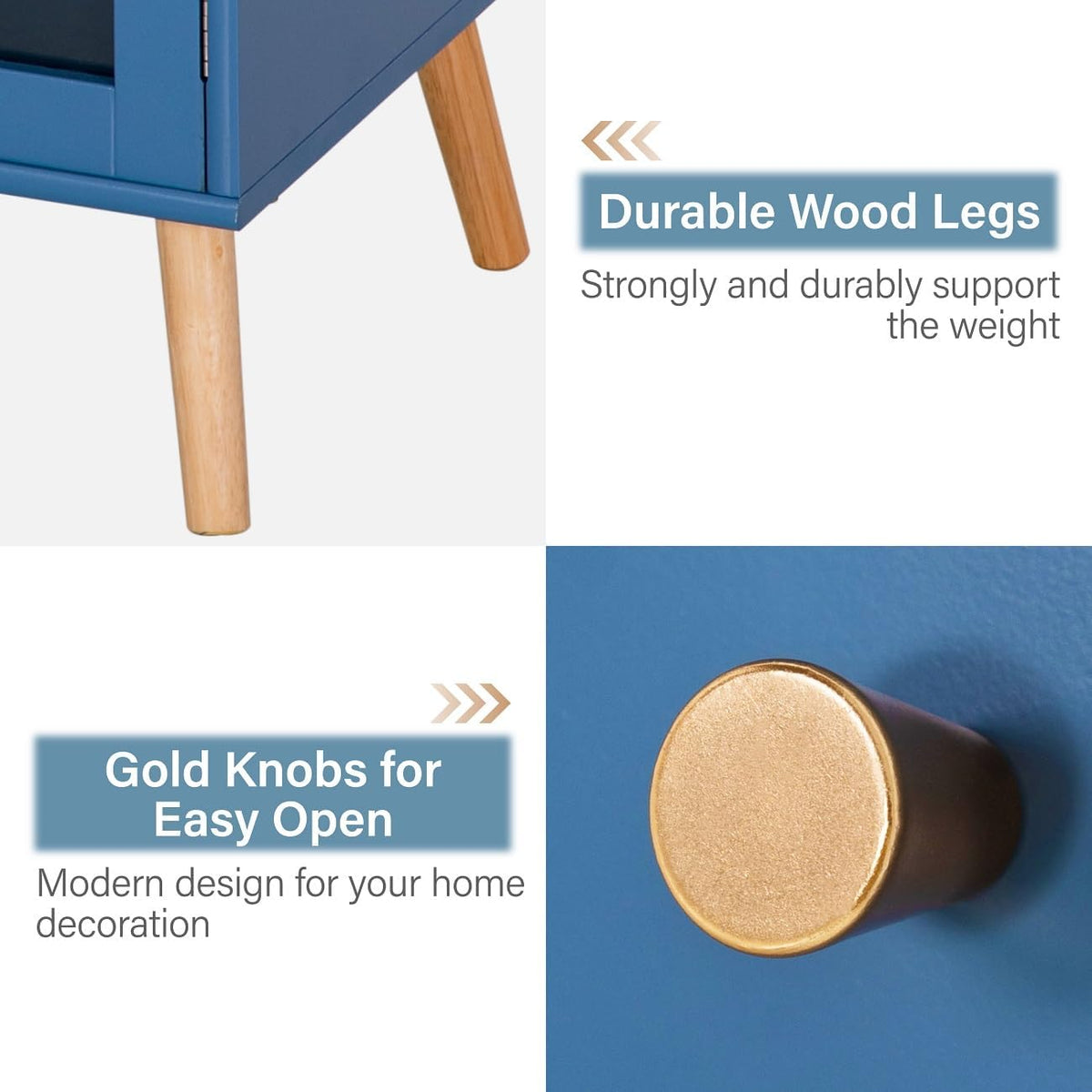 Navy Blue Accent Storage Cabinet