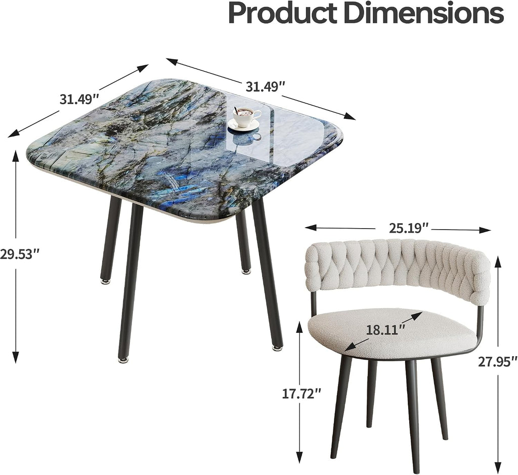 4-Seater Stone Dining Table Set