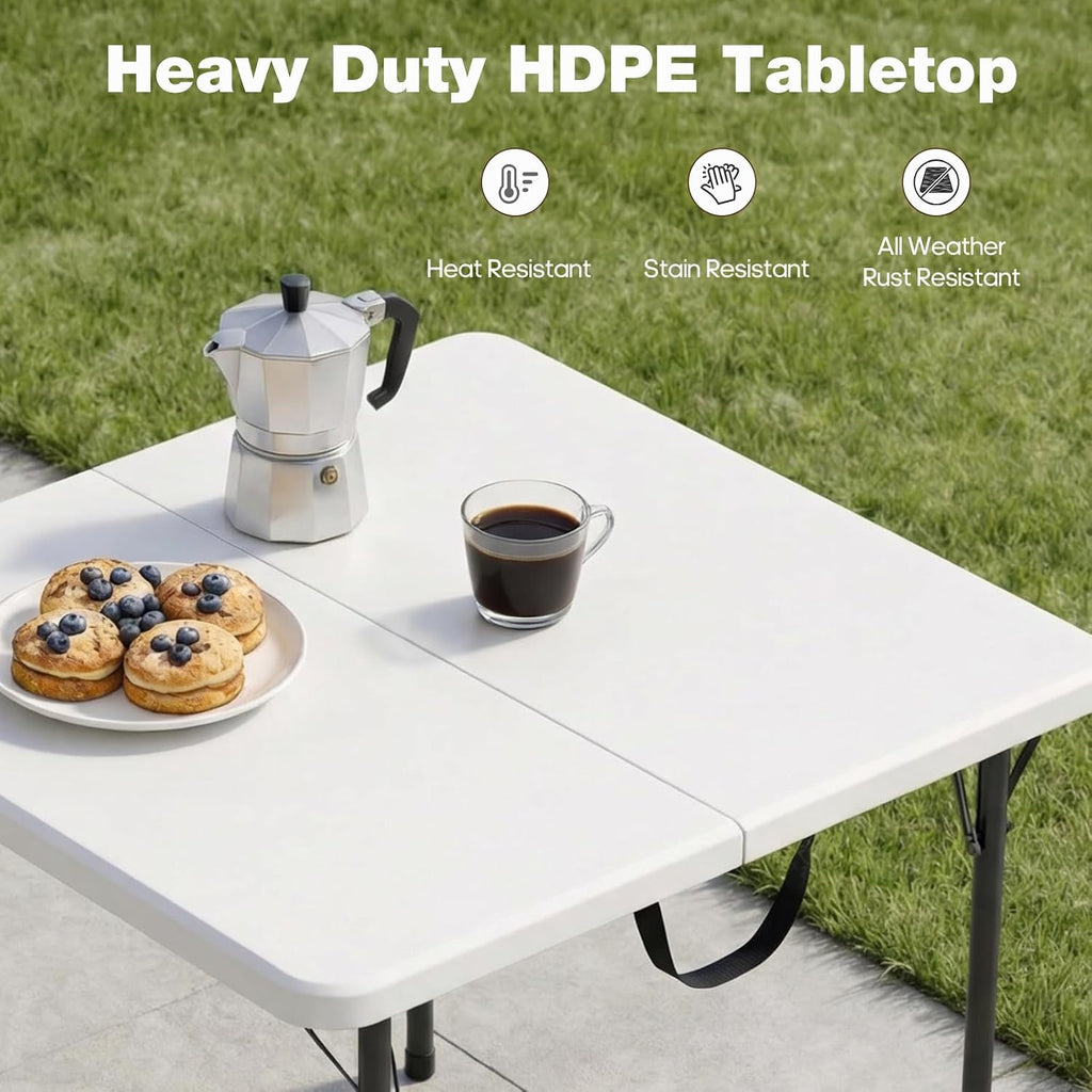 White Foldable Square Picnic Table