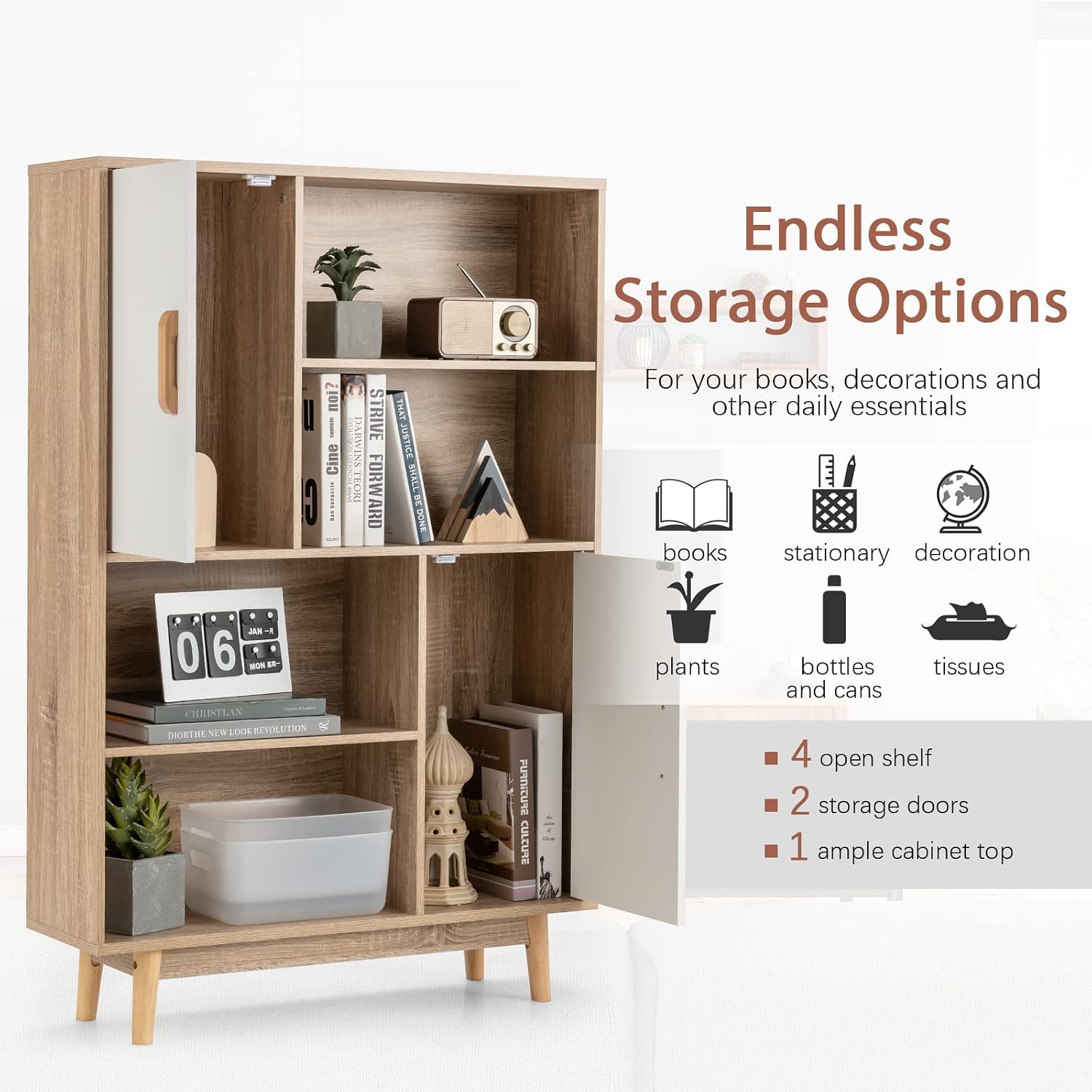4-Tier Floor Storage Cabinet