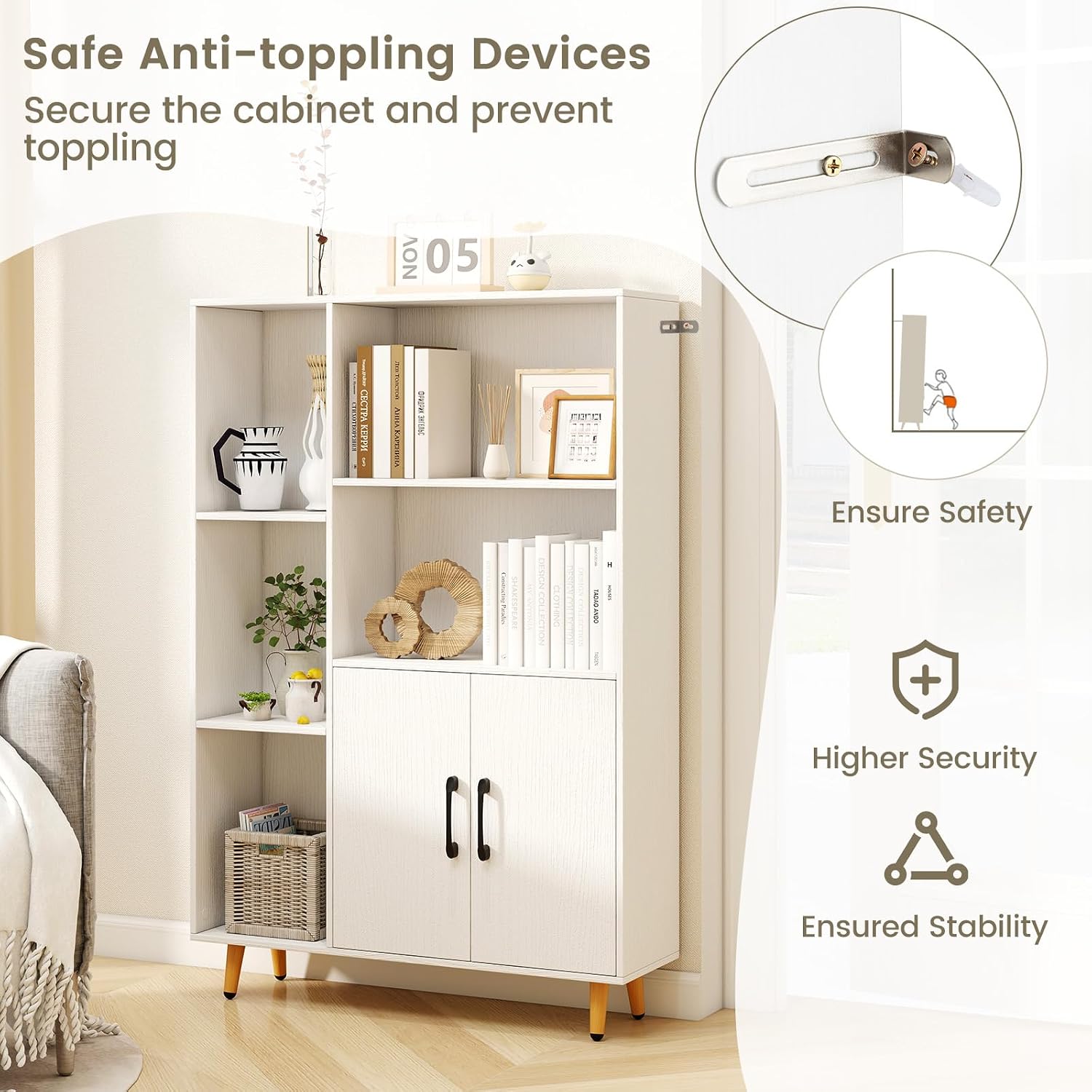White Multi-Shelf Storage Cabinet