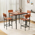 Walnut Industrial Counter Height Dining Set