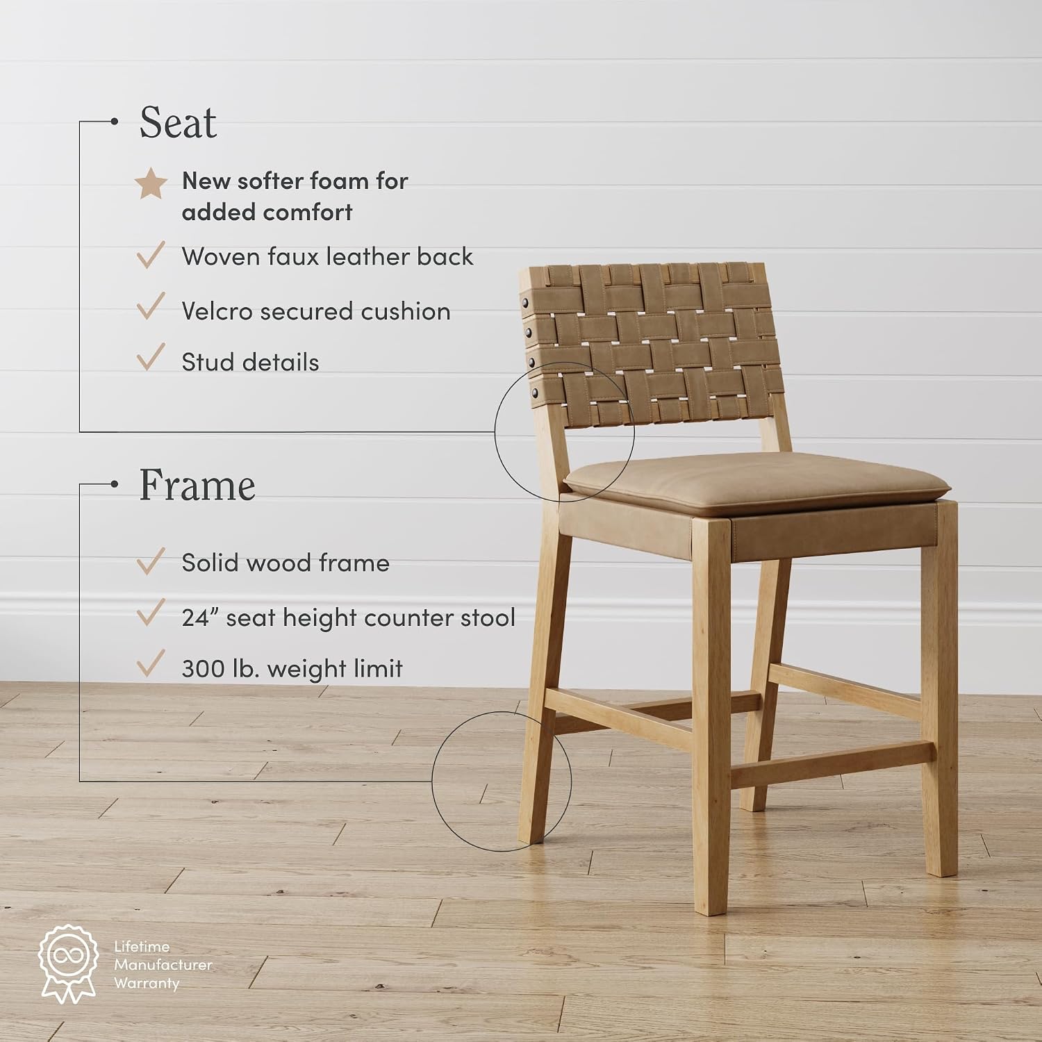 Brown Suede Bar Stools Set 2