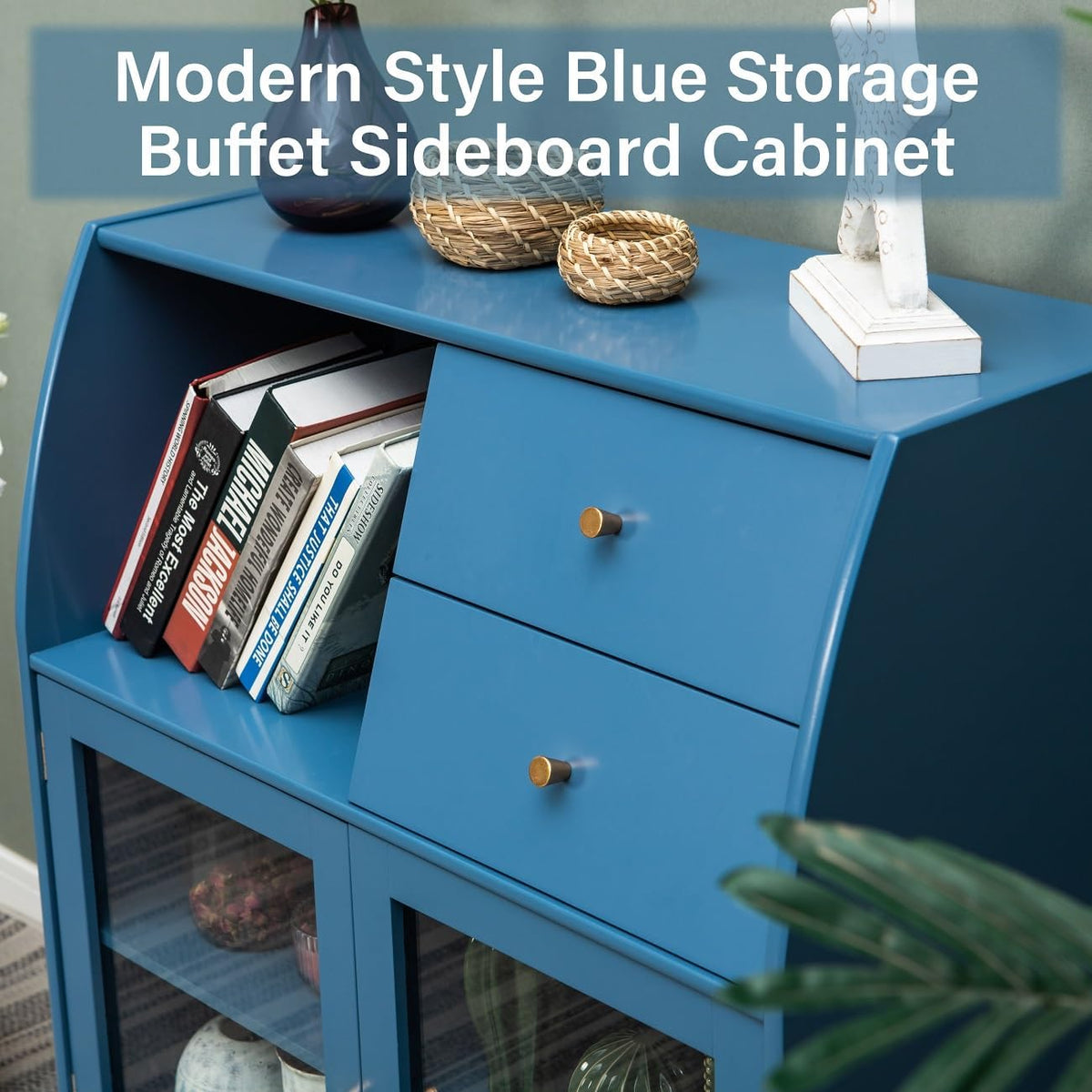 Navy Blue Accent Storage Cabinet