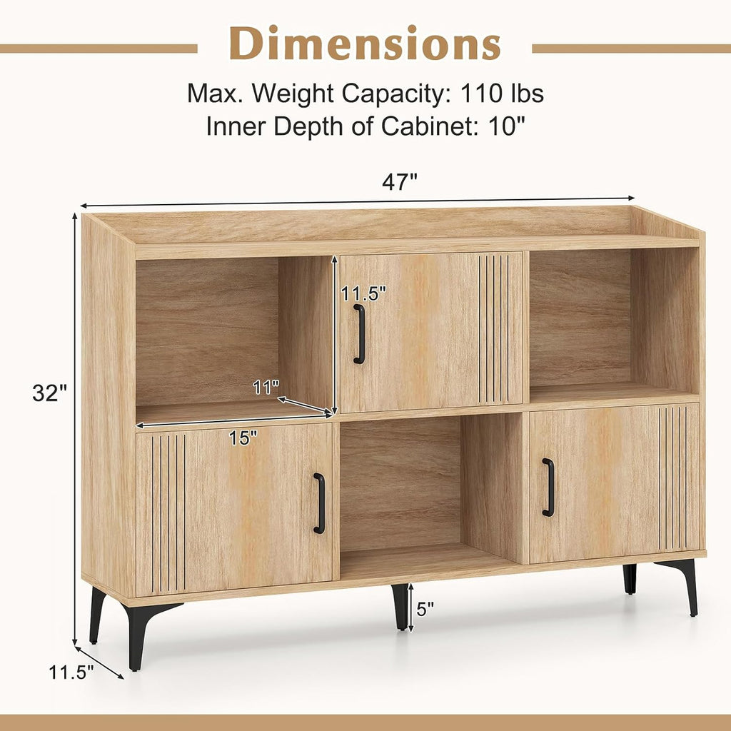 Oak 3 Door Sideboard Cabinet