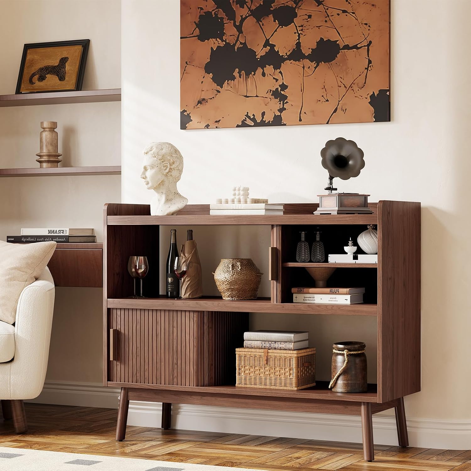 Fluted Sideboard Buffet Cabinet