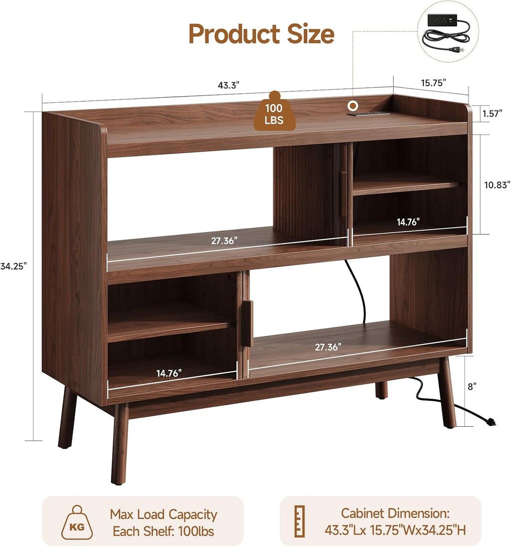 Fluted Sideboard Buffet Cabinet