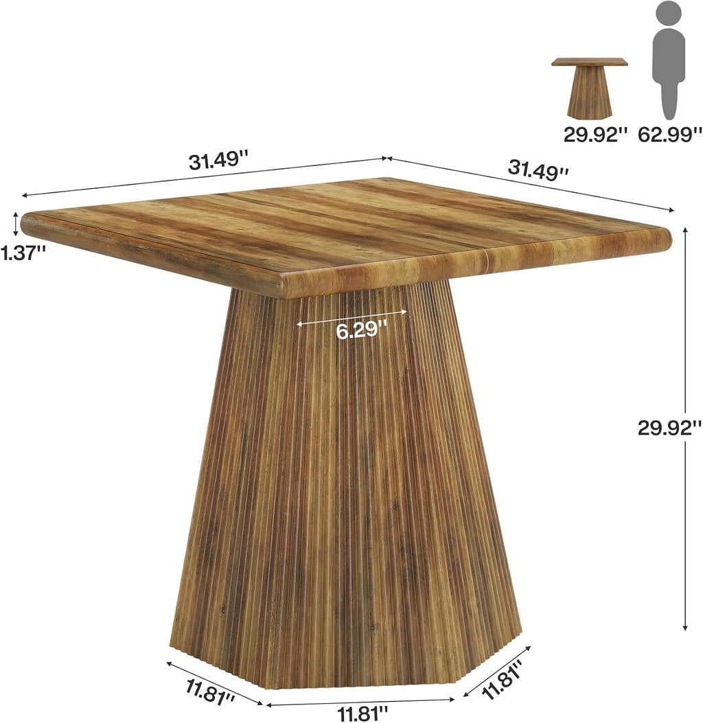 Rustic Brown Pedestal Farmhouse Dining Table