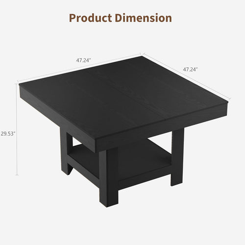 Black 2-Tier Square Dining Table