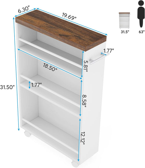 4-Tier Slim Rolling Storage Cart