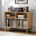 Oak Vinyl Storage Turntable Stand