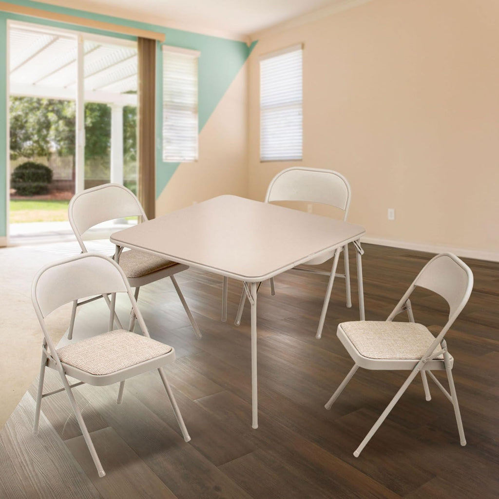 Tan 5pc Folding Dining Table Set