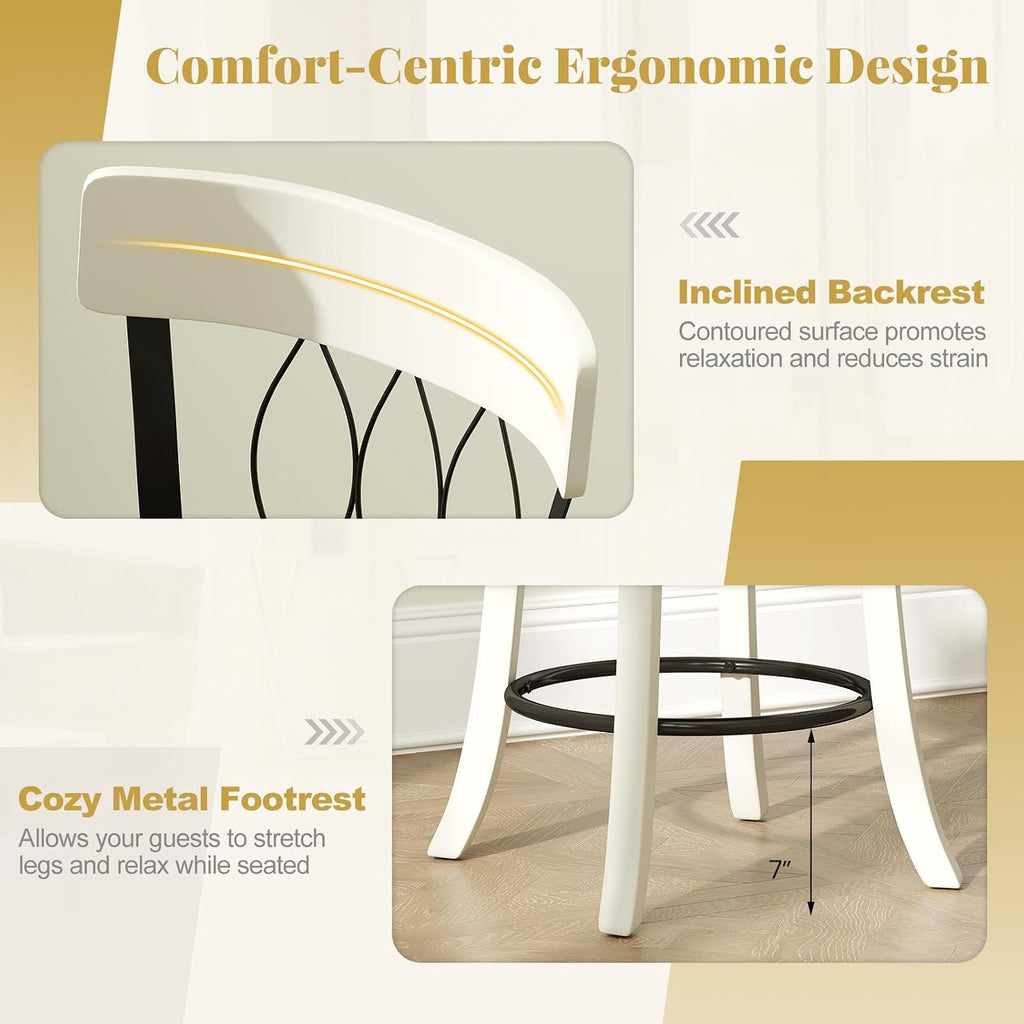 Swivel Rivet Bar Stools Set 2