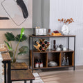 Rustic Brown Open Shelf Sideboard