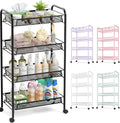 4-Tier Rolling Cart with Hooks