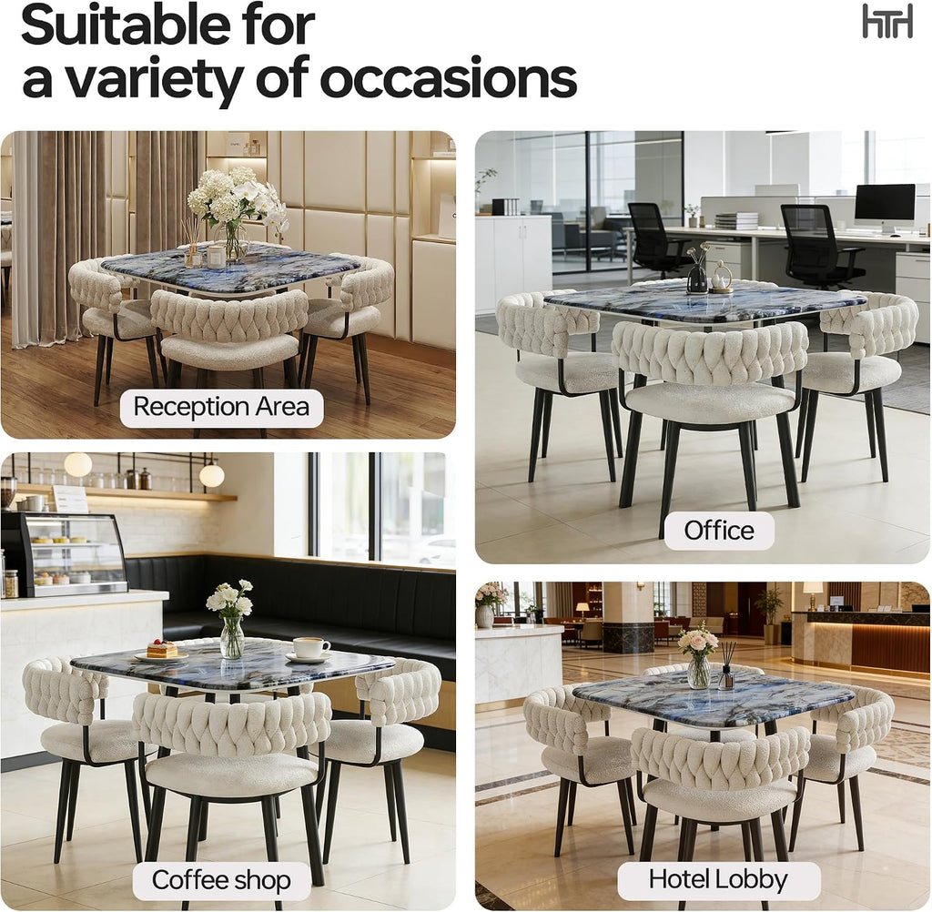 4-Seater Stone Dining Table Set