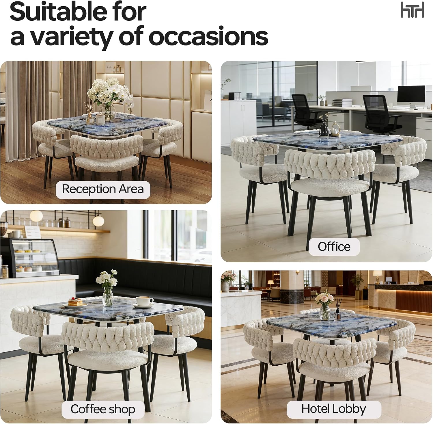 4-Seater Stone Dining Table Set