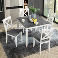 White Gray 5-Piece Dining Set