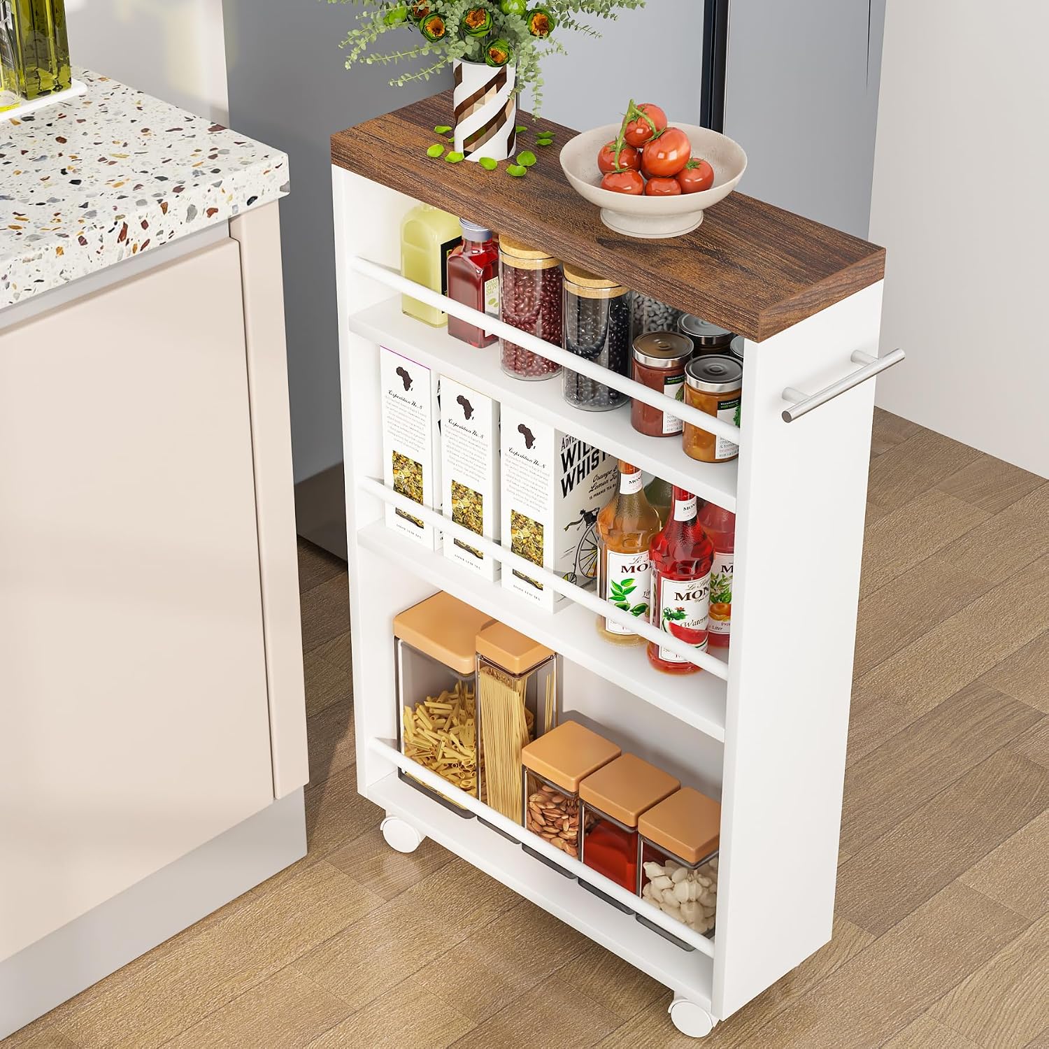 4-Tier Slim Rolling Storage Cart