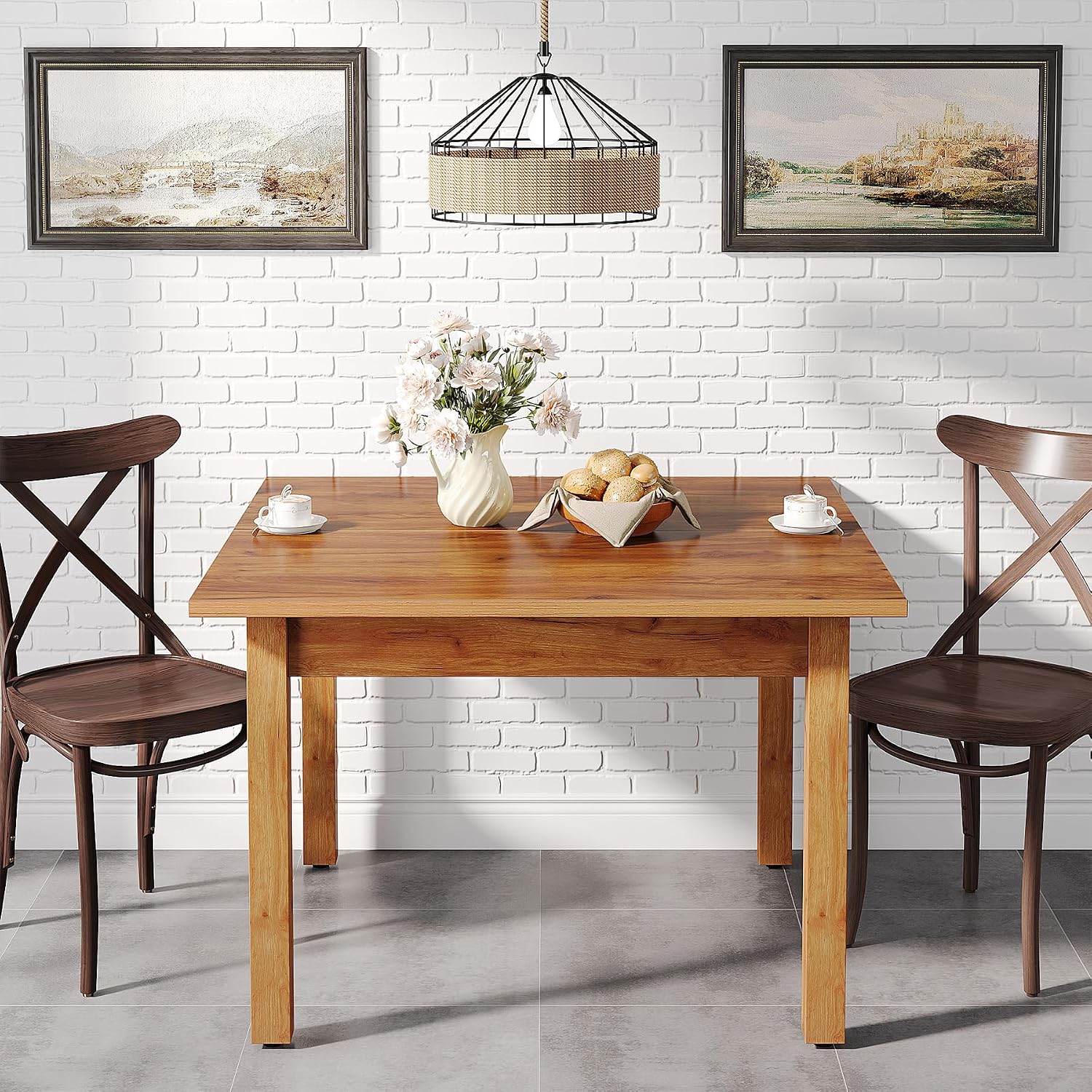 Rustic Brown Farmhouse Dining Table