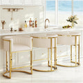 Beige Arm Counter Stools Set 3