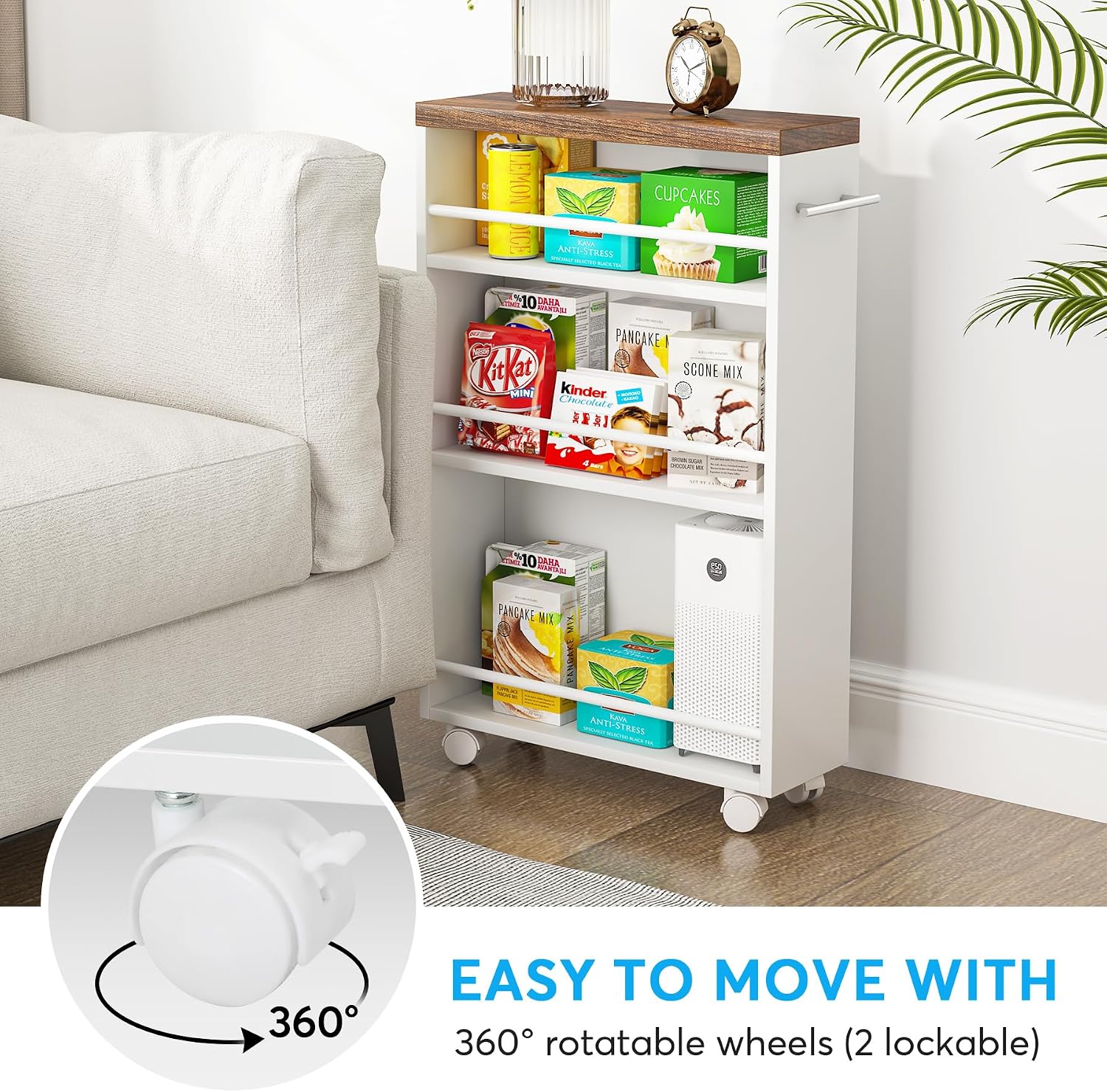 4-Tier Slim Rolling Storage Cart