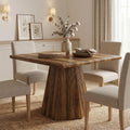 Rustic Brown Pedestal Farmhouse Dining Table