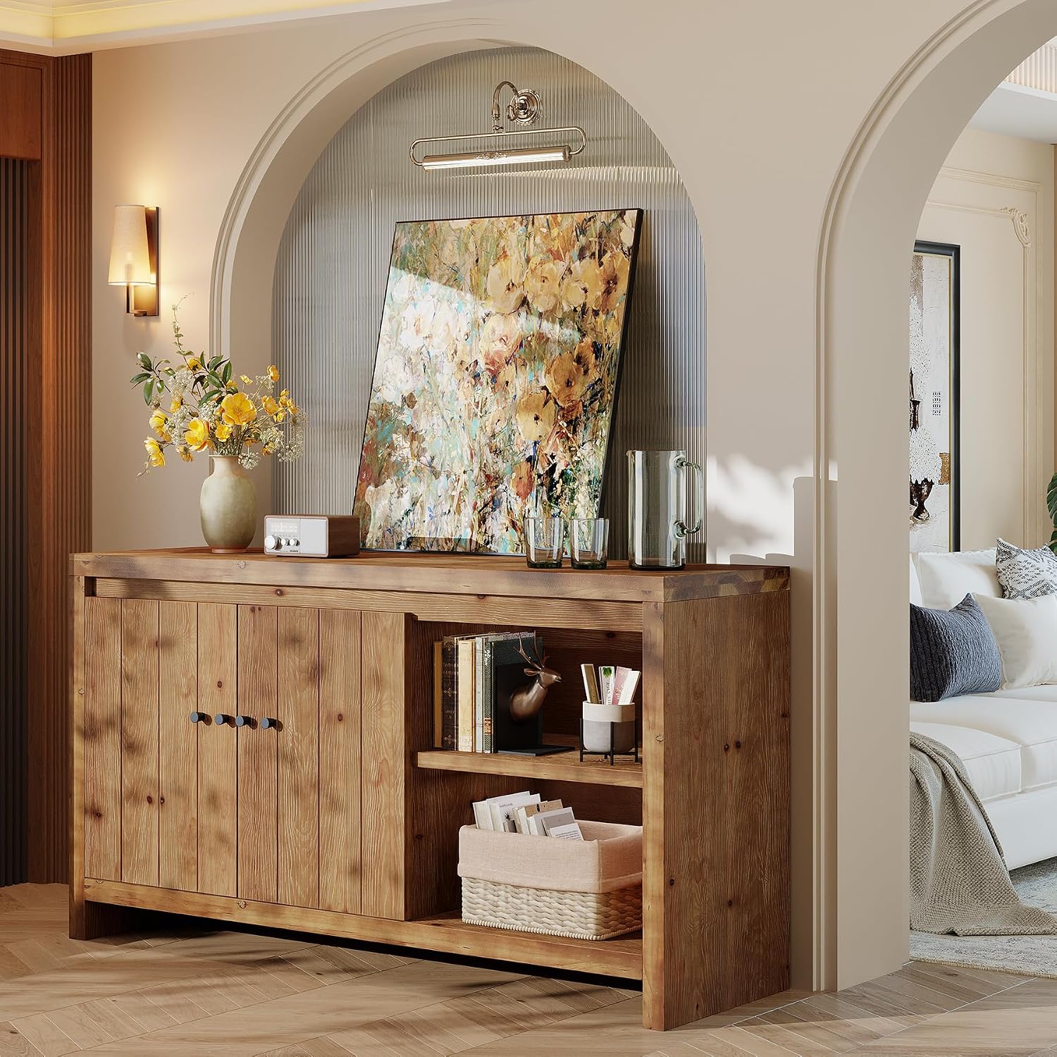 Farmhouse Brown Storage Sideboard