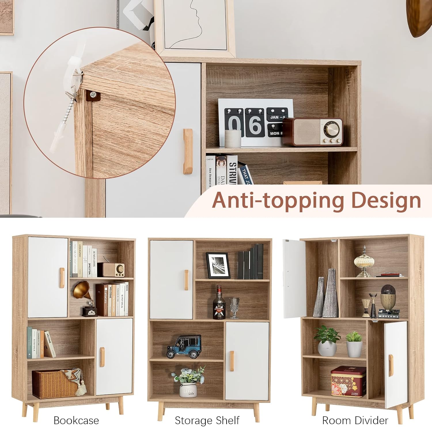 4-Tier Floor Storage Cabinet