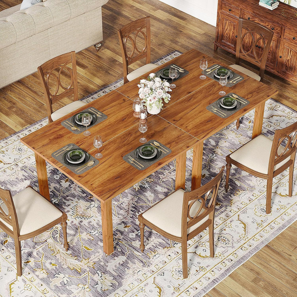 Rustic Brown Farmhouse Dining Table