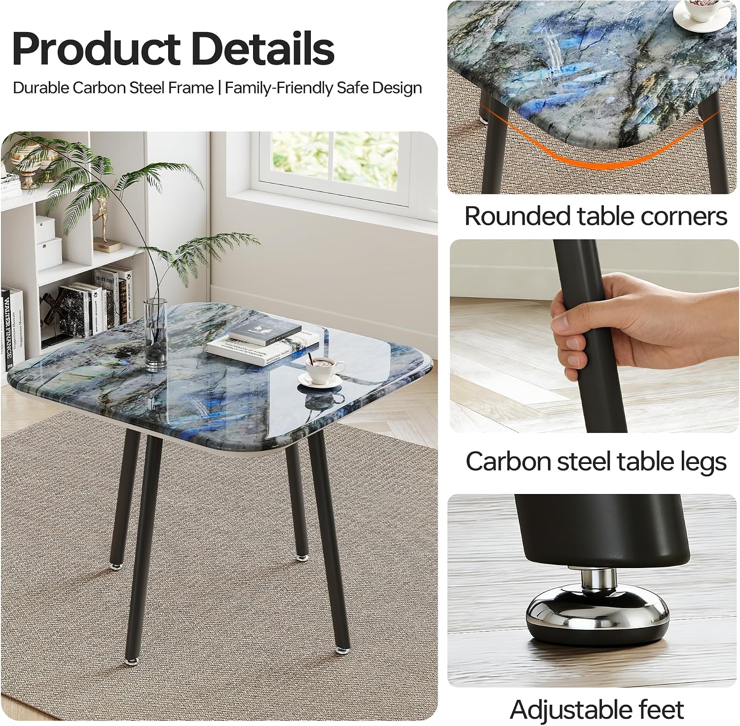 4-Seater Stone Dining Table Set