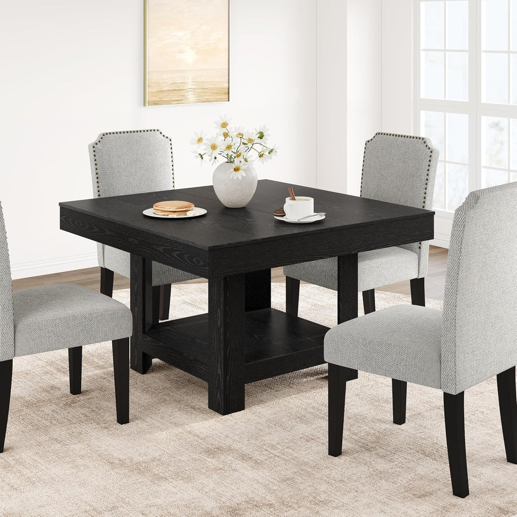 Black 2-Tier Square Dining Table