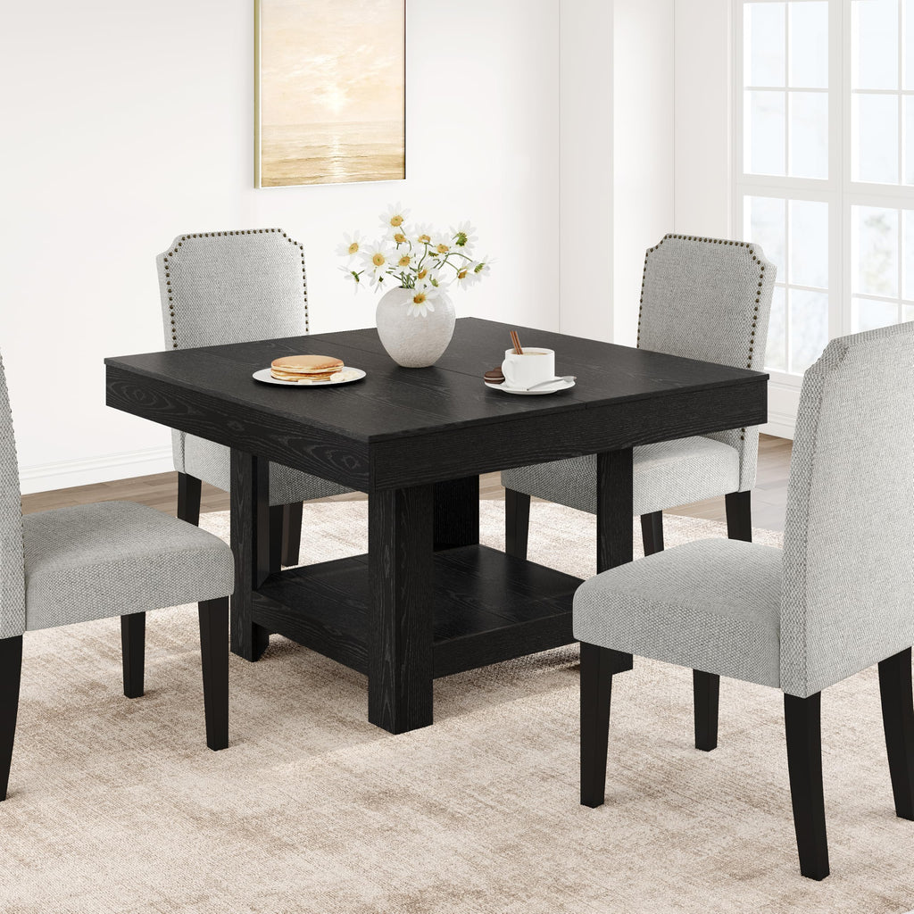 Black 2-Tier Square Dining Table