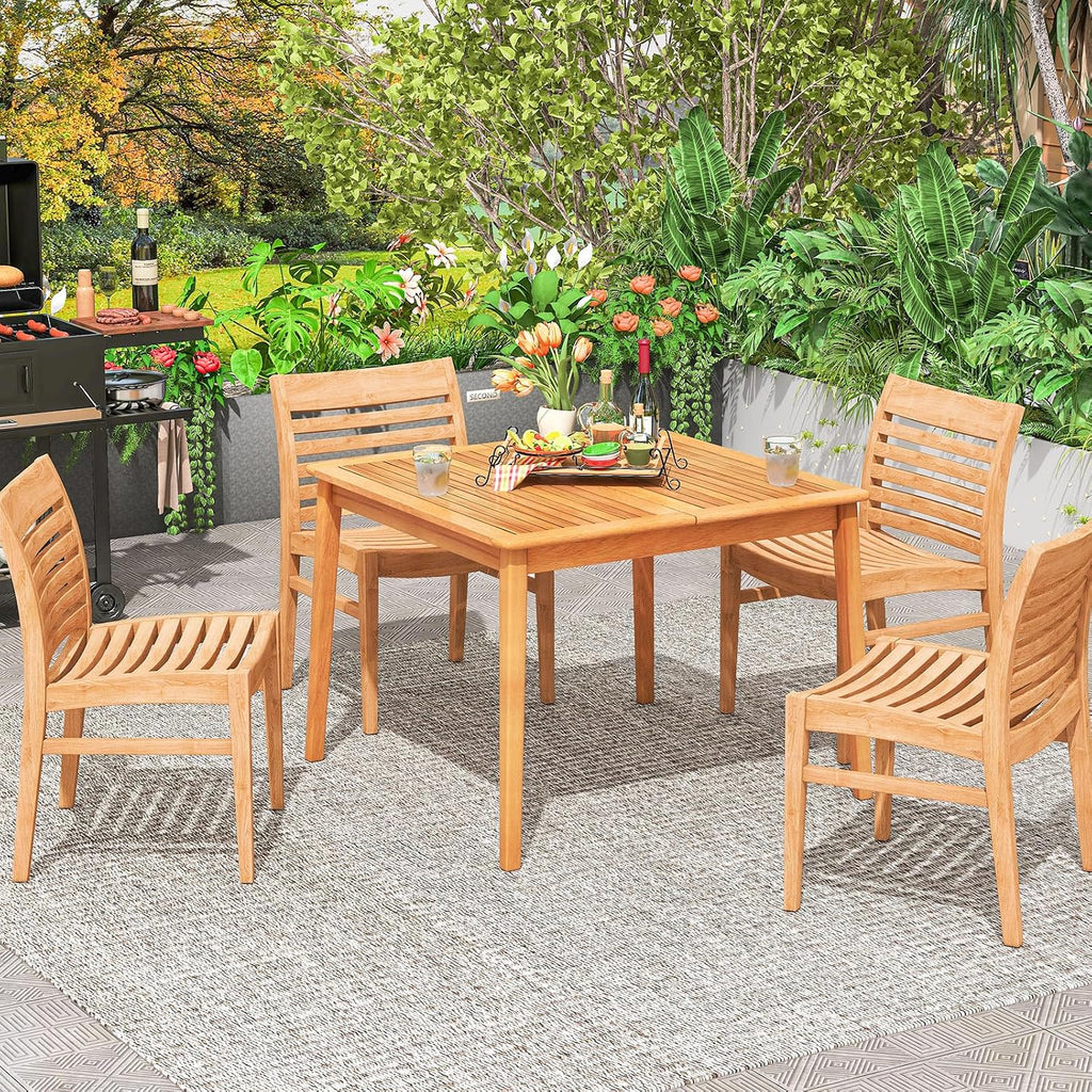 Natural Acacia Patio Square Dining Table