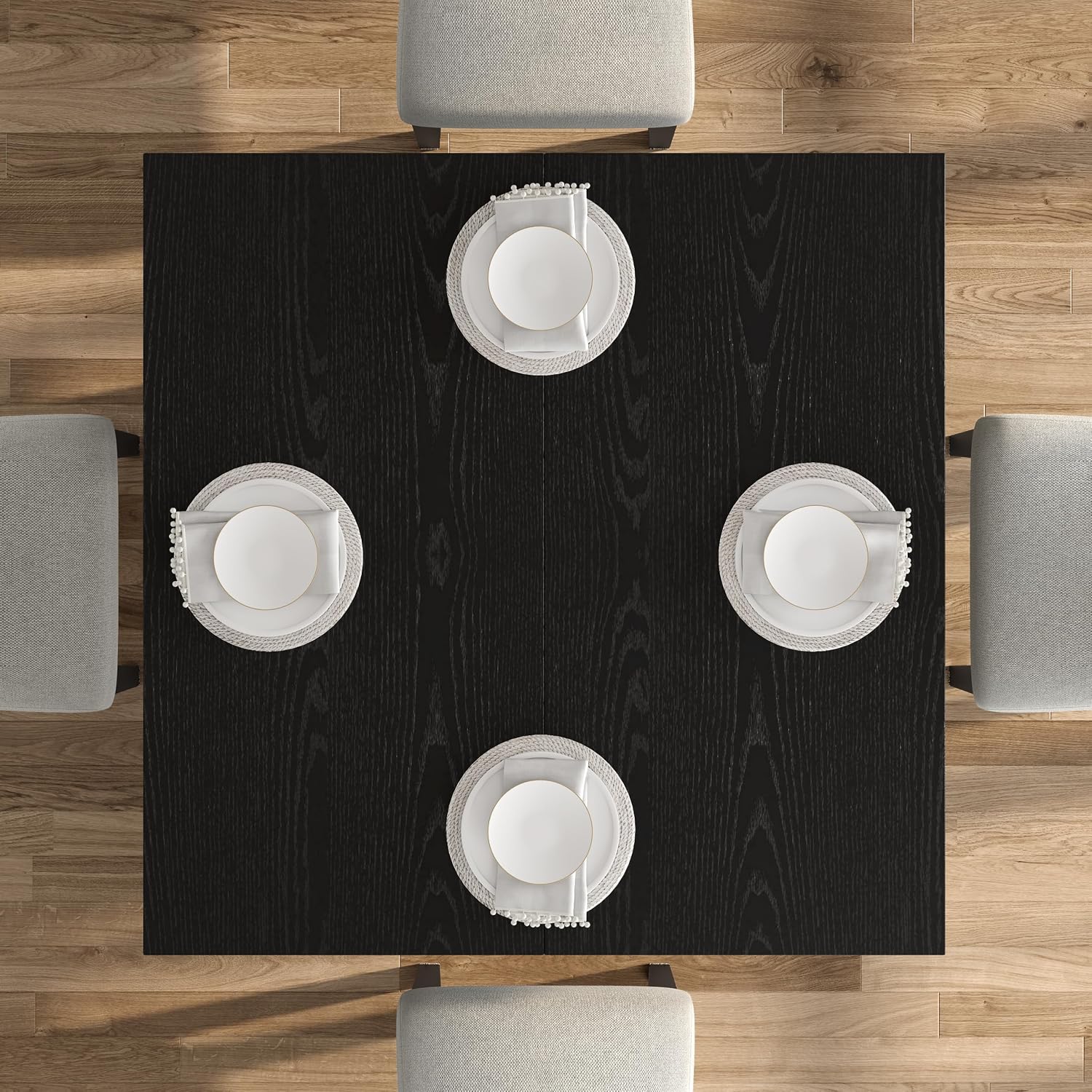 Black 2-Tier Square Dining Table