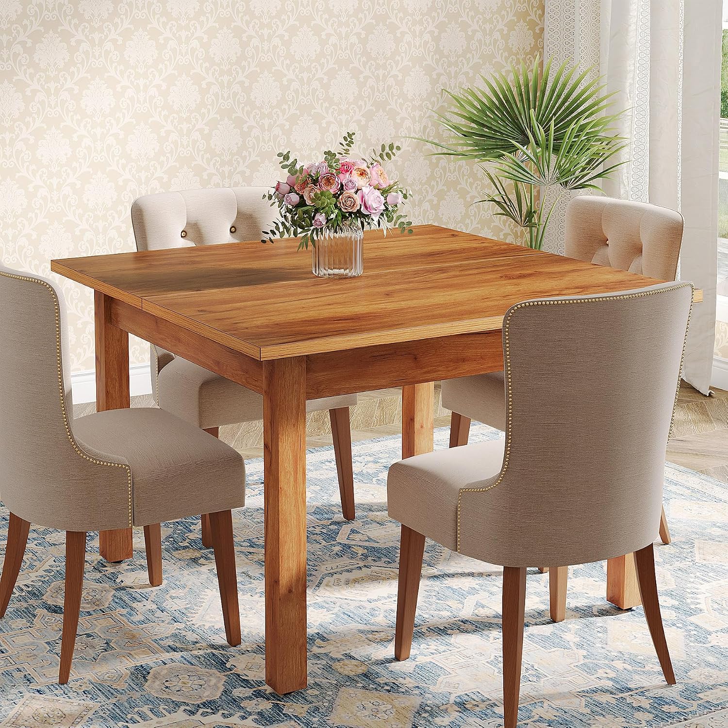 Rustic Brown Farmhouse Dining Table