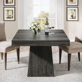 Dark Gray Pedestal Square Dining Table