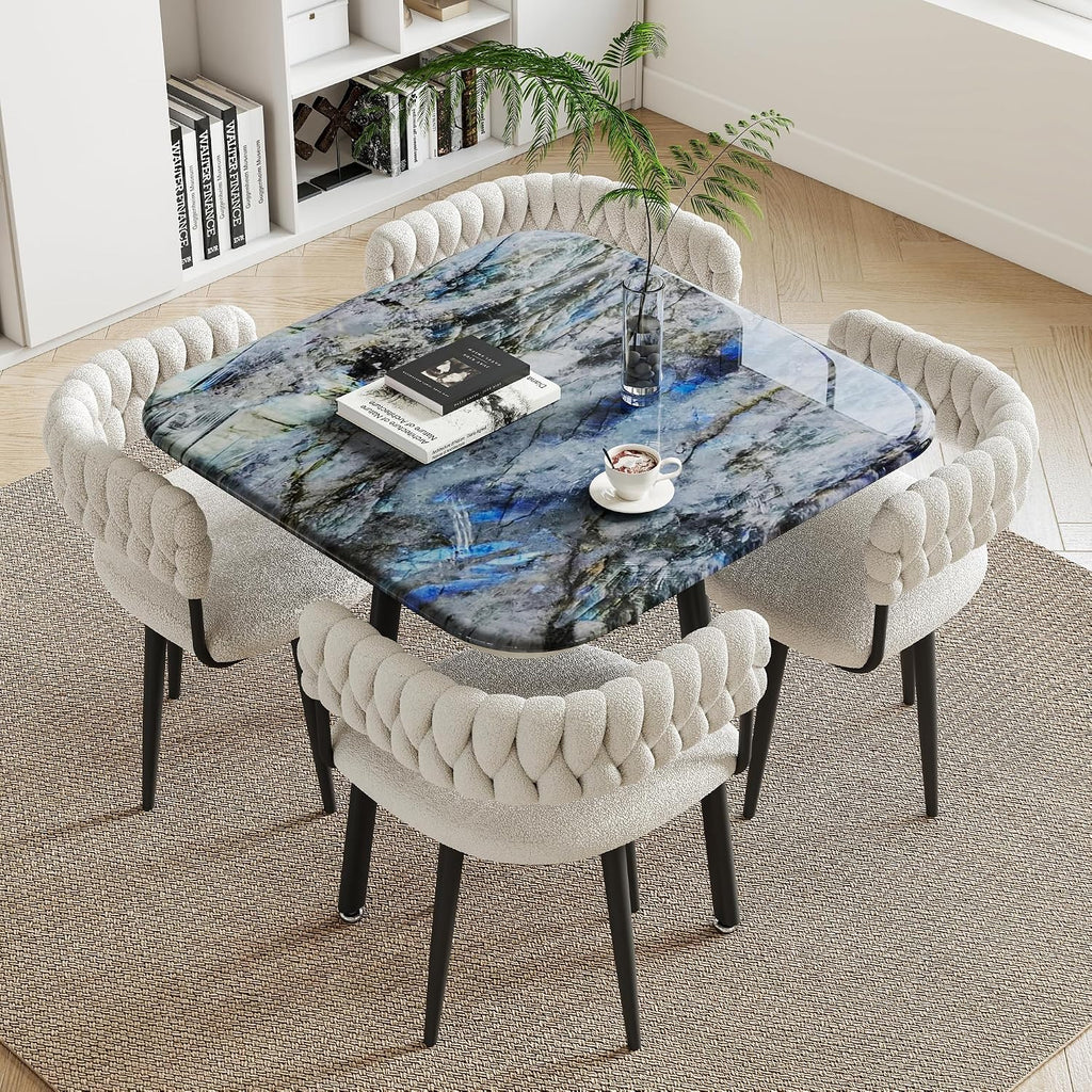 4-Seater Stone Dining Table Set