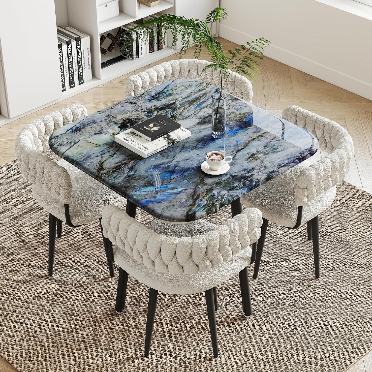 4-Seater Stone Dining Table Set